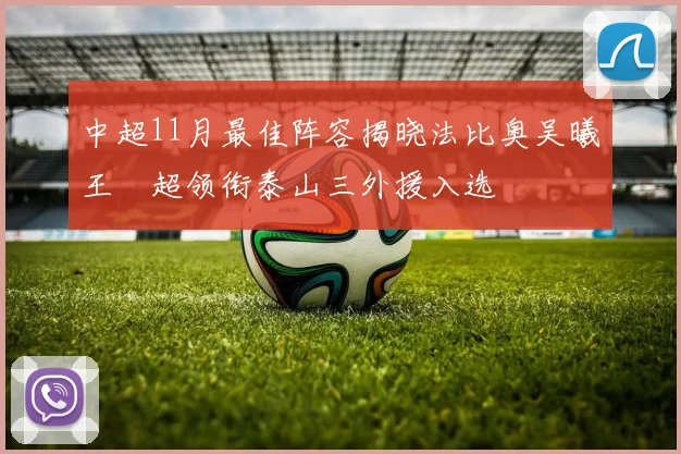 中超11月最佳阵容揭晓法比奥吴曦王燊超领衔泰山三外援入选
